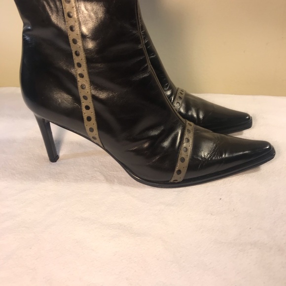 Giovanna Battaglia Black Leather Booties - Picture 7 of 7